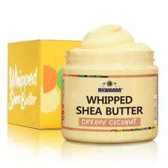 AKWAABA Beurre karité fouetté, texture crème coco qui fond rapidement sur la peau.