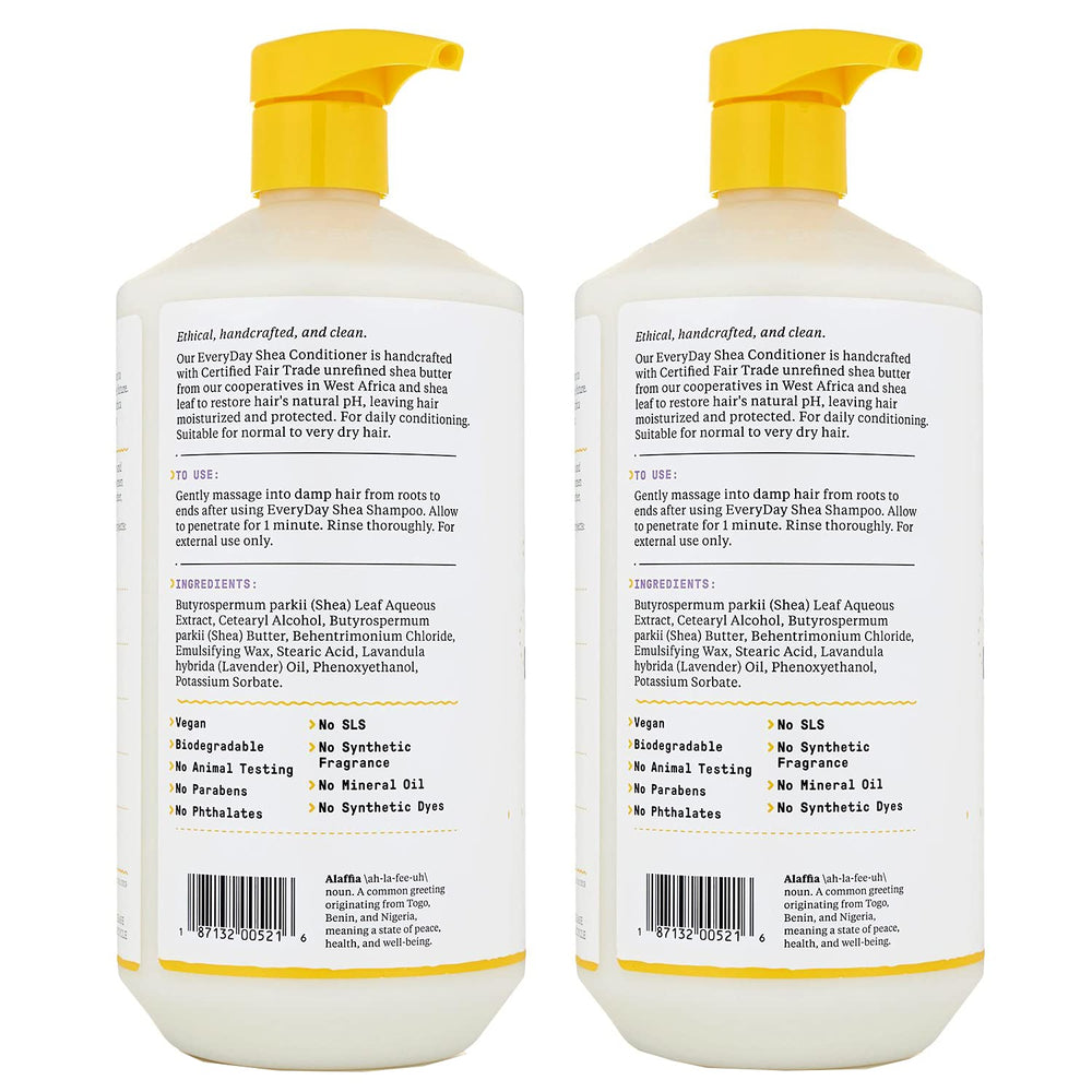 Alaffia EveryDay Shea Conditionneur — texture crémeuse prête à nourrir les cheveux secs.