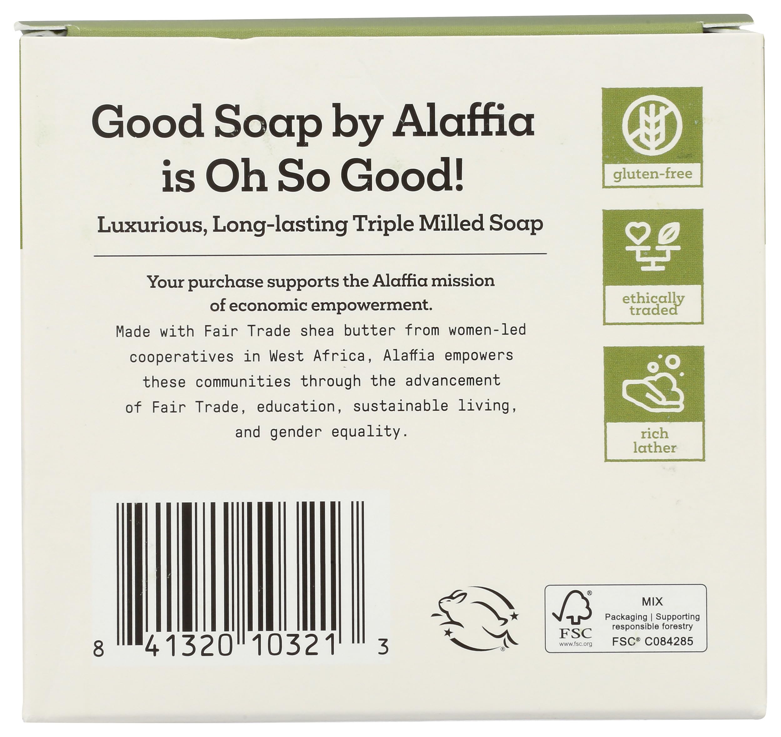 Alaffia detail texture savon menthe poivree cremeuse