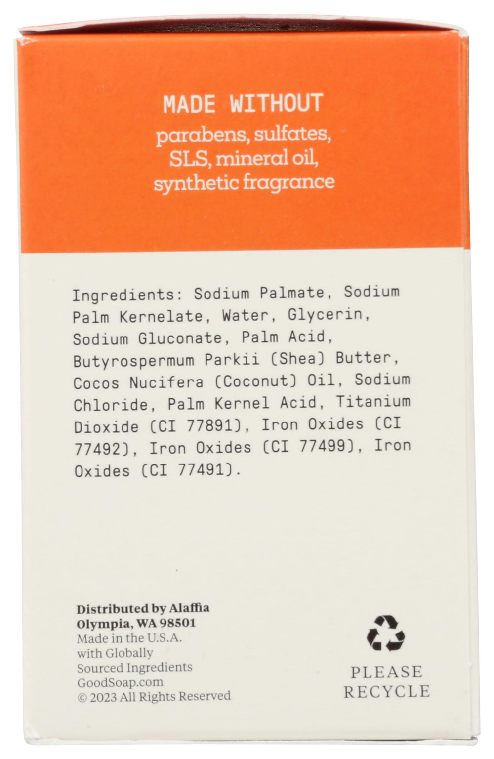 Alaffia emballage recyclable illustrant l’approche éthique du produit.