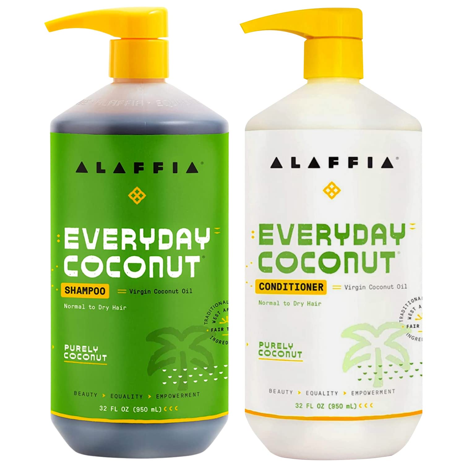 Alaffia EveryDay Shampoing Coco – bouteille prête pour le lavage quotidien, douceur et hydratation.