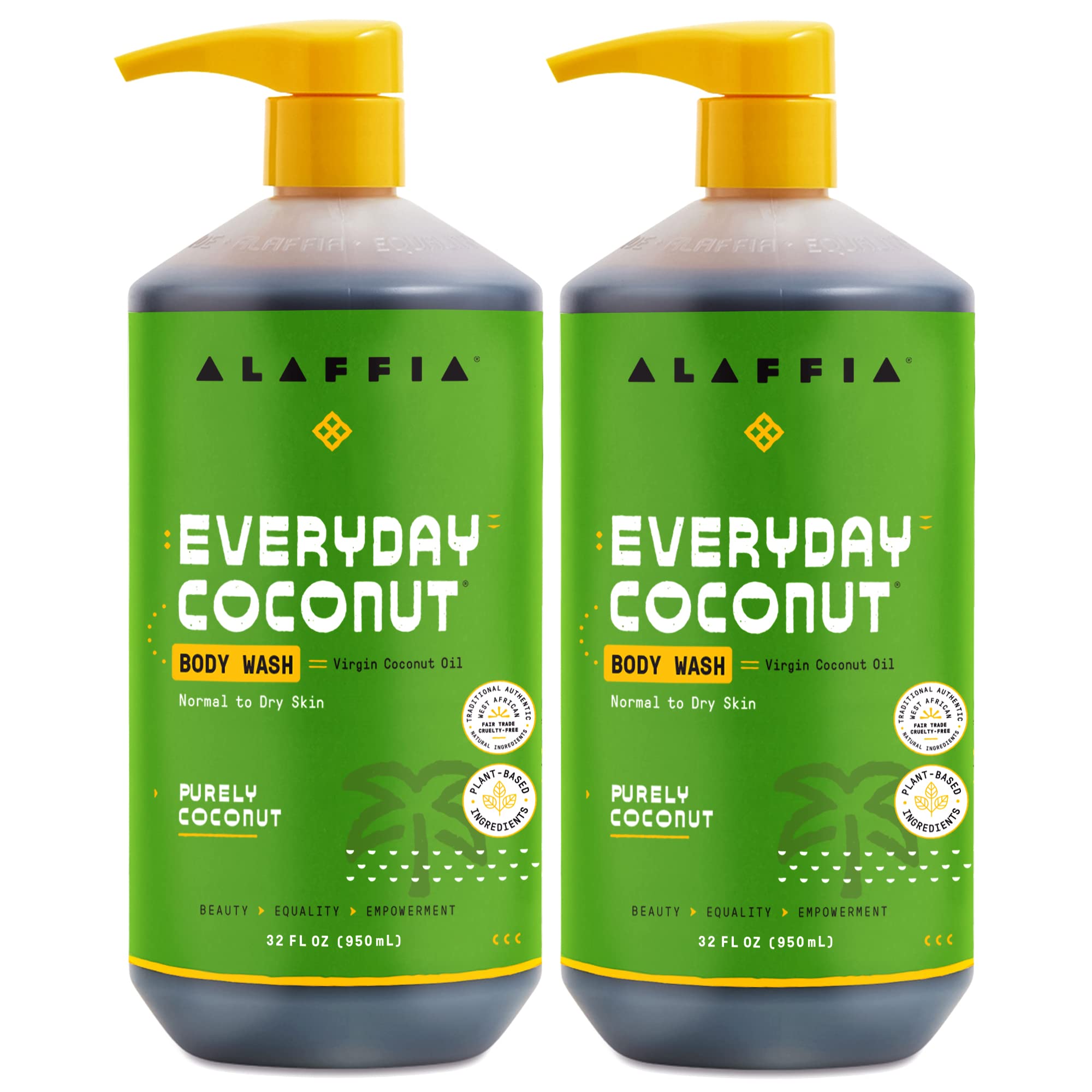Gel douche Alaffia Everyday Coconut, bouteille mise en avant, hydratation naturelle.