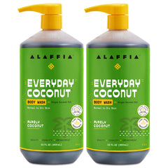 Gel douche Alaffia Everyday Coconut, bouteille mise en avant, hydratation naturelle.