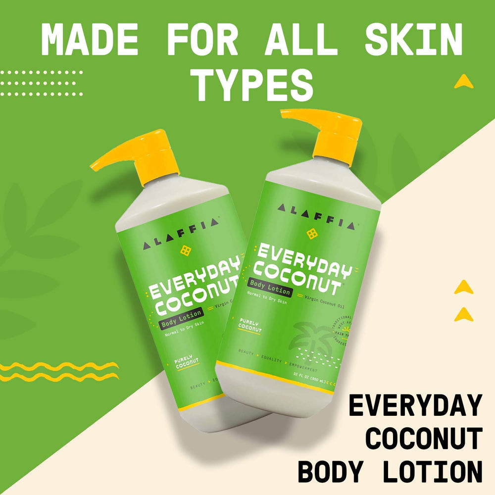 Routine hydratante quotidienne avec la lotion EveryDay Coconut Hydrating Body Lotion.
