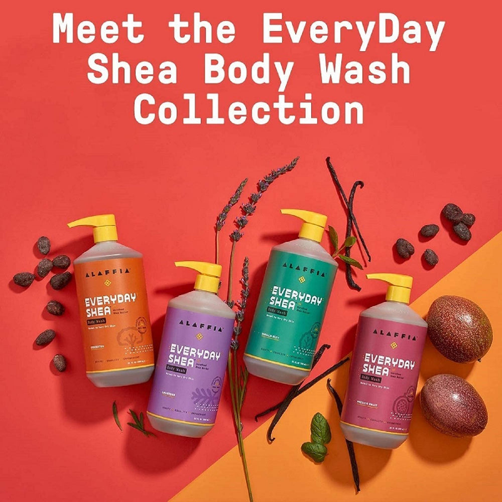 Emballage éthique et démarche durable d'Alaffia EveryDay Shea Body Wash.