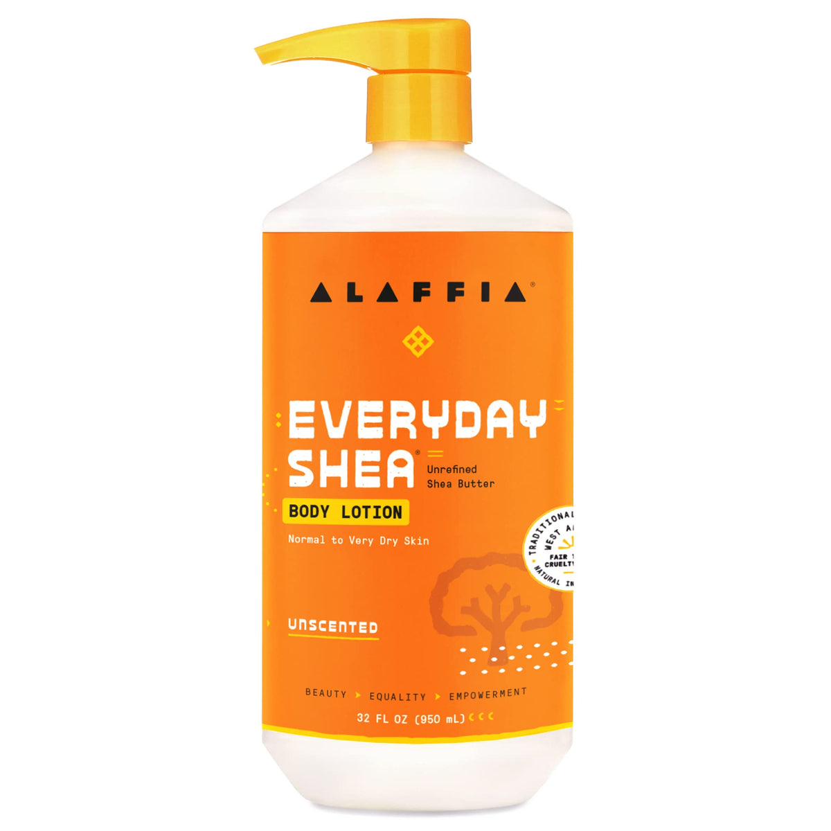 Lotion Alaffia Everyday Shea — flacon, hydratation durable pour la peau.