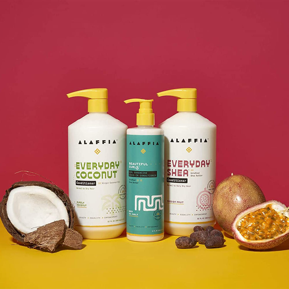 Alaffia après-shampooing pour utilisation quotidienne sur cheveux normaux à très secs.