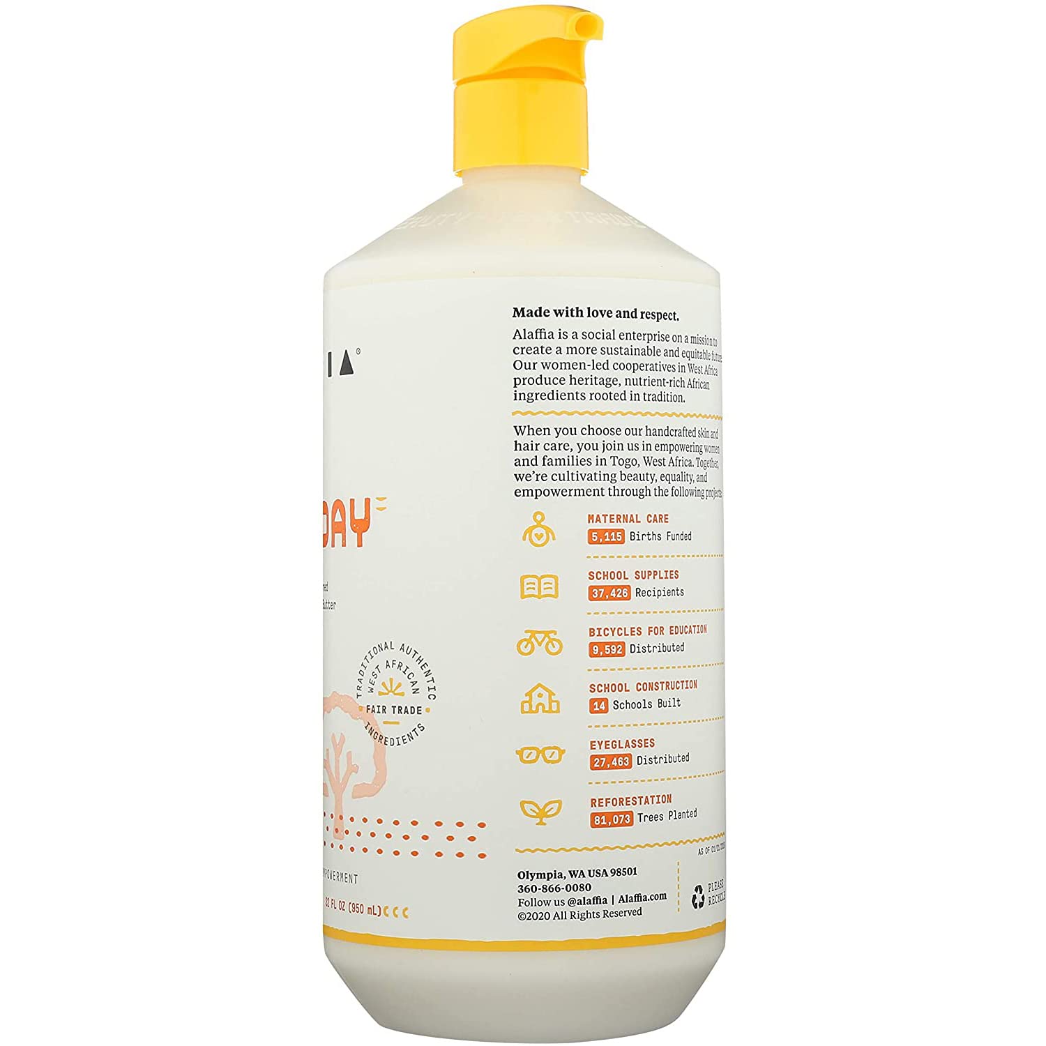 Texture crémeuse du conditionneur Ala affia Facilitant le démêlage en douceur.