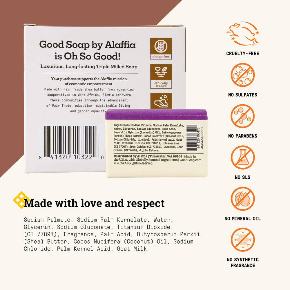 Alaffia Good Soap Coconut – barre détail mousse riche pour peau douce.
