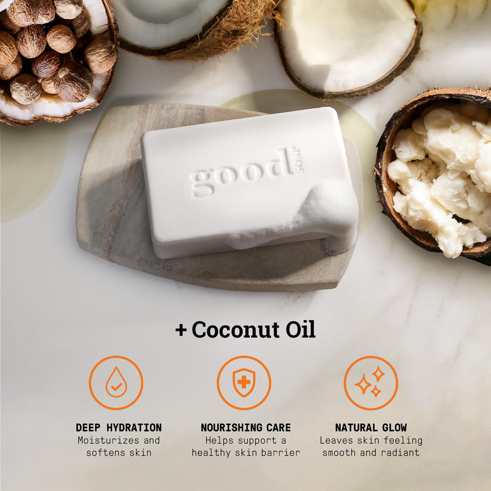 Alaffia Good Soap Coconut – sans parabènes et sans sulfates.