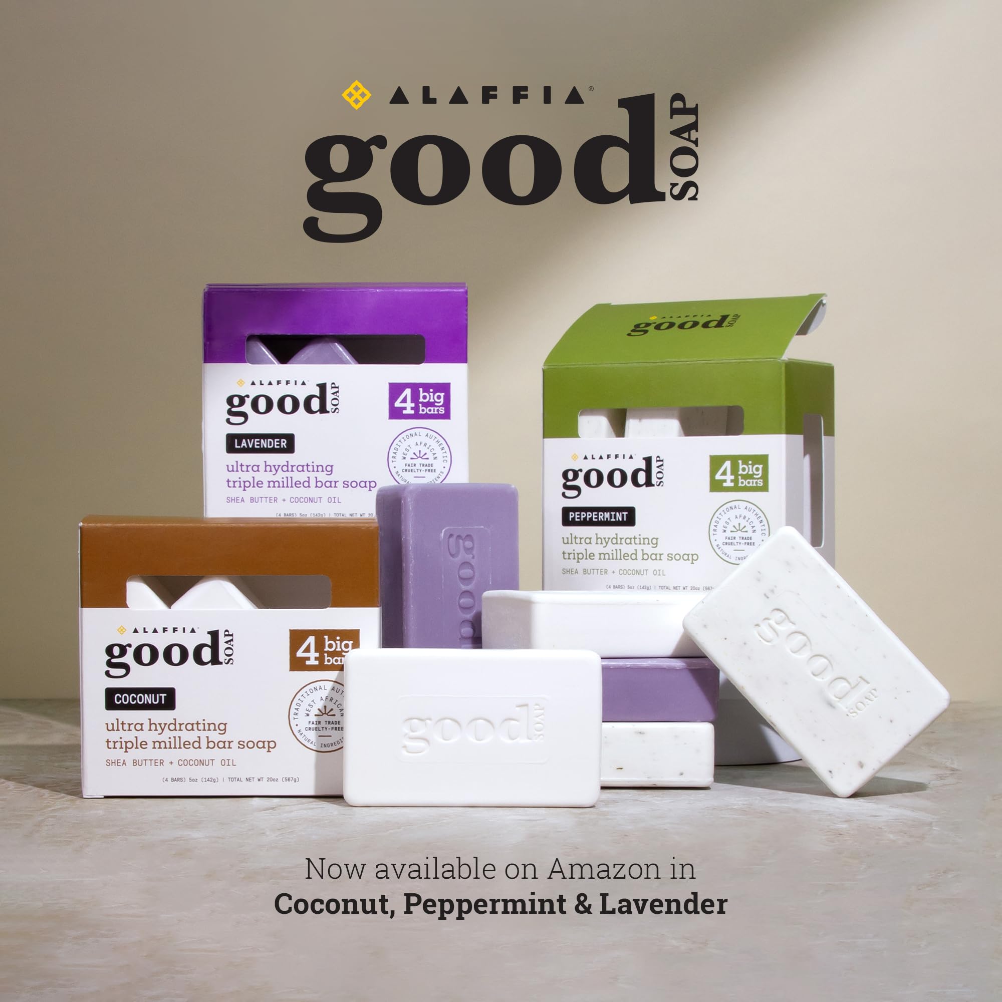 Alaffia Good Soap Coconut – soutien aux coopératives féminines.