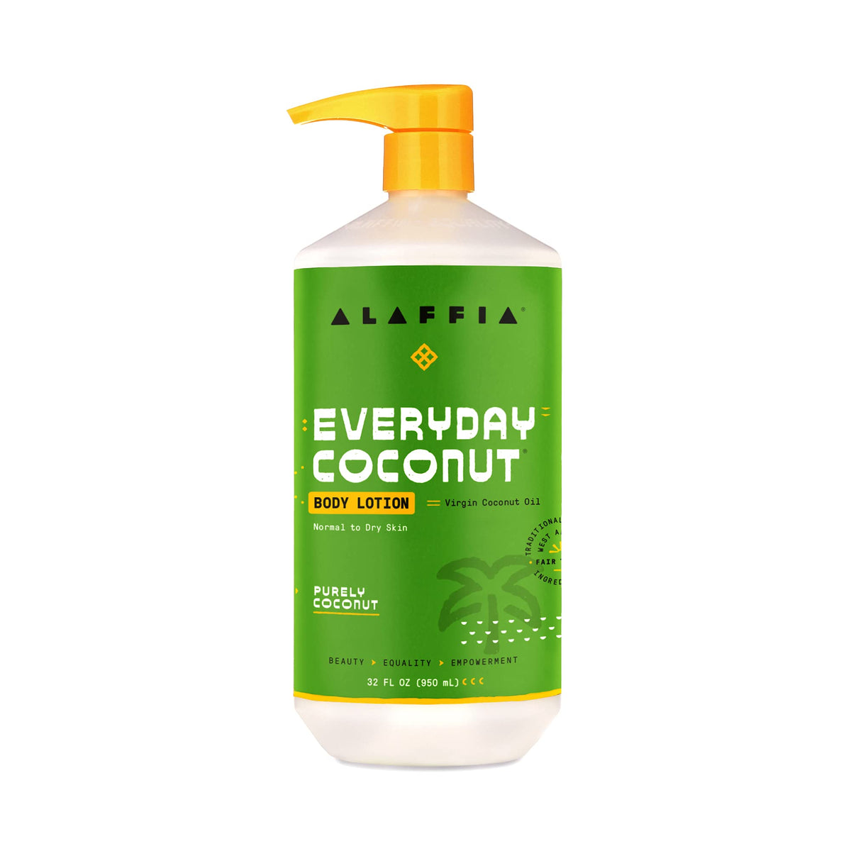 Lotion corporelle Coco Alaffia — bouteille hydratante pour peau normale à sèche.
