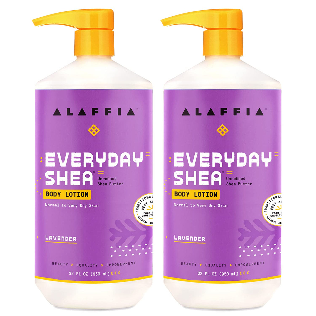 Alaffia lotion corporelle, bouteille quotidienne, hydratation durable pour peau sèche.