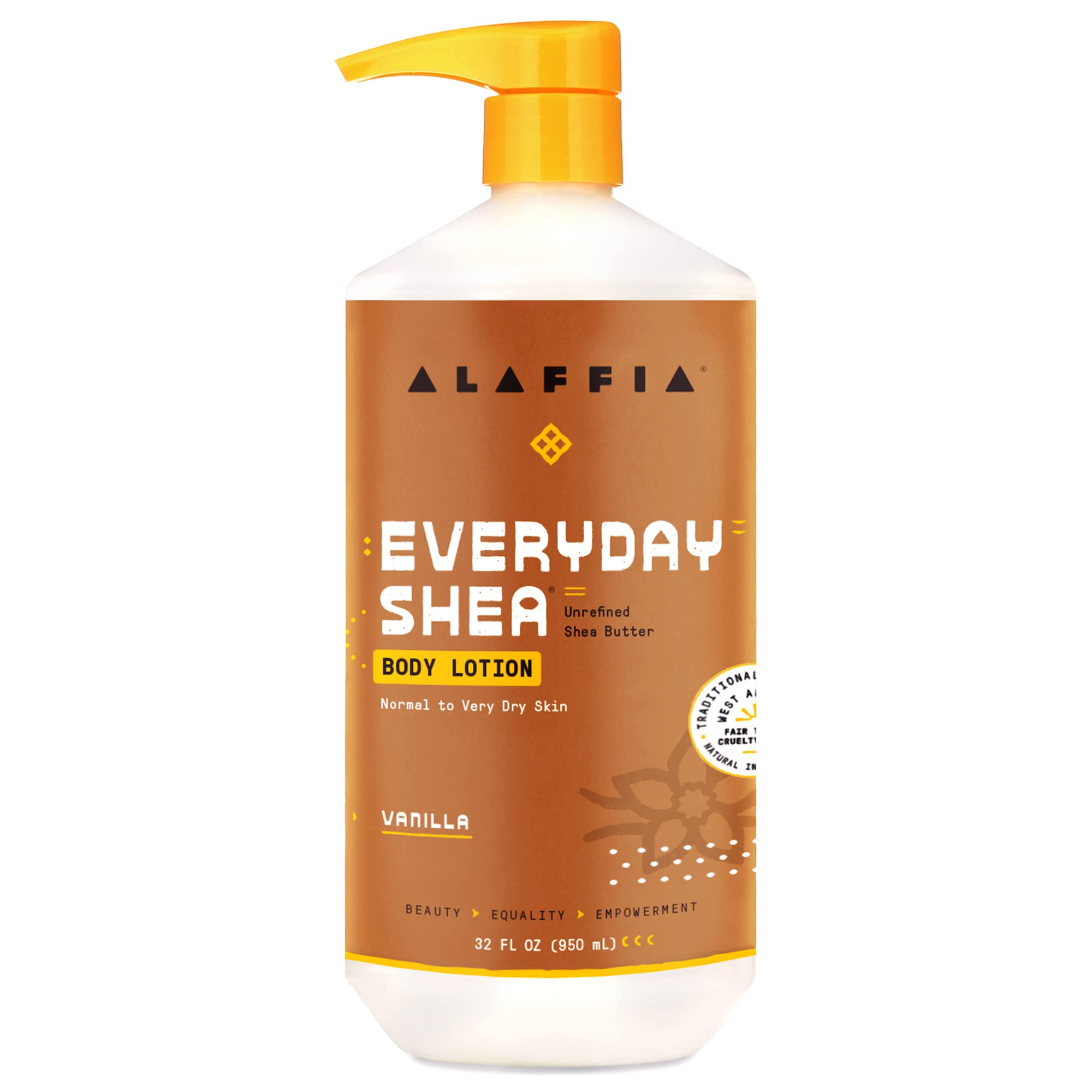 Alaffia Lotion Quotidienne au Beurre de Karité – bouteille pratique et hydratation durable.
