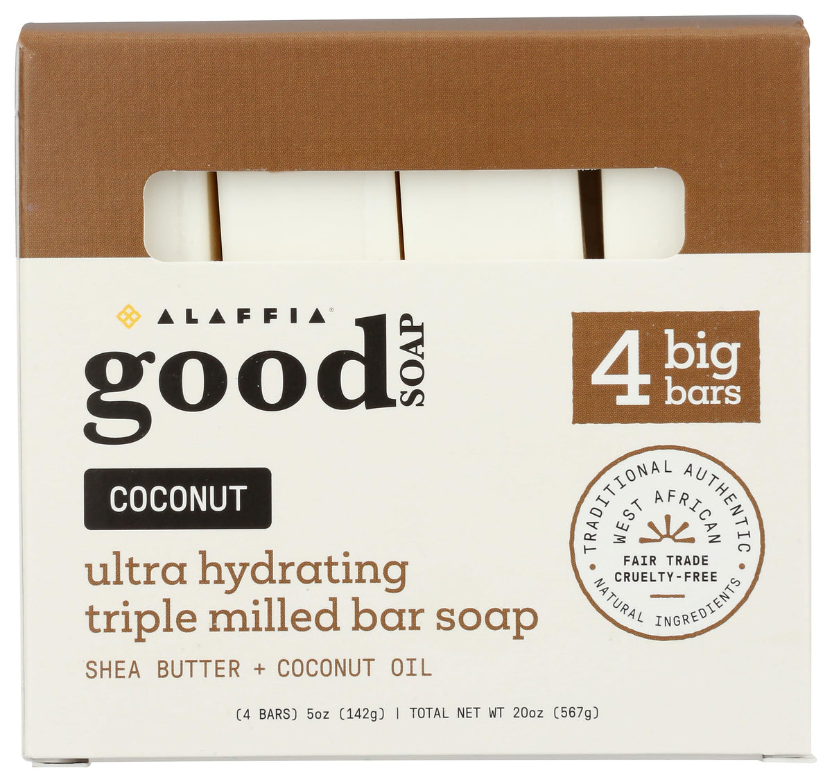Alaffia Savon Coco Pack 4x590ml – pack économique pour le quotidien