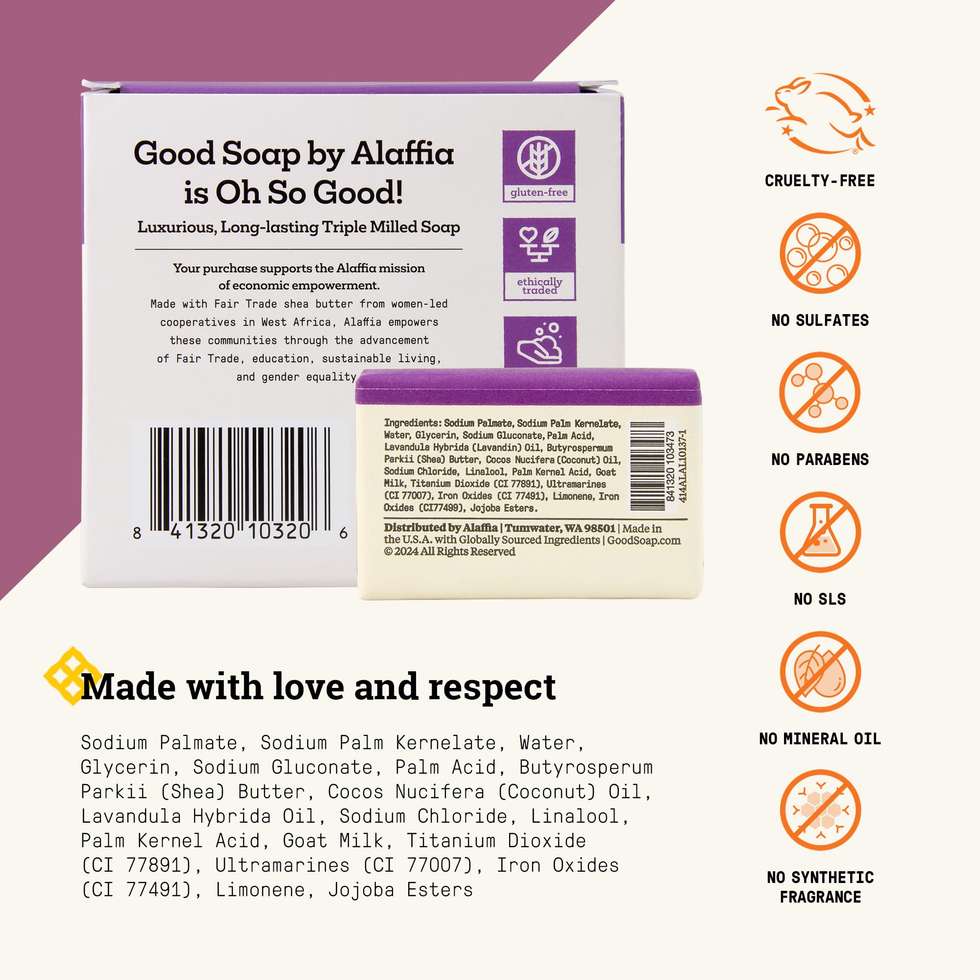 Savon Lavande format trial d'Alaffia, pratique pour les voyages.
