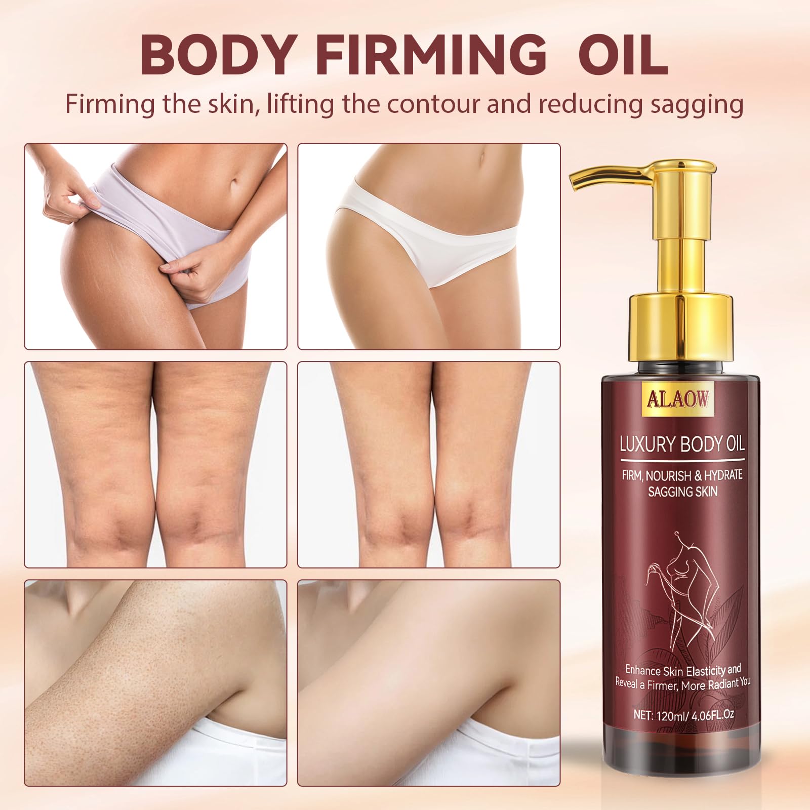 ALAOW Huile raffermissante – flacon pratique de 120 ml
