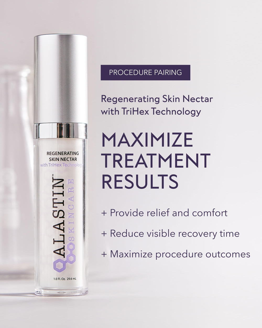 Texture crème légère d'ALASTIN Regenerating Skin Nectar pour absorption rapide.