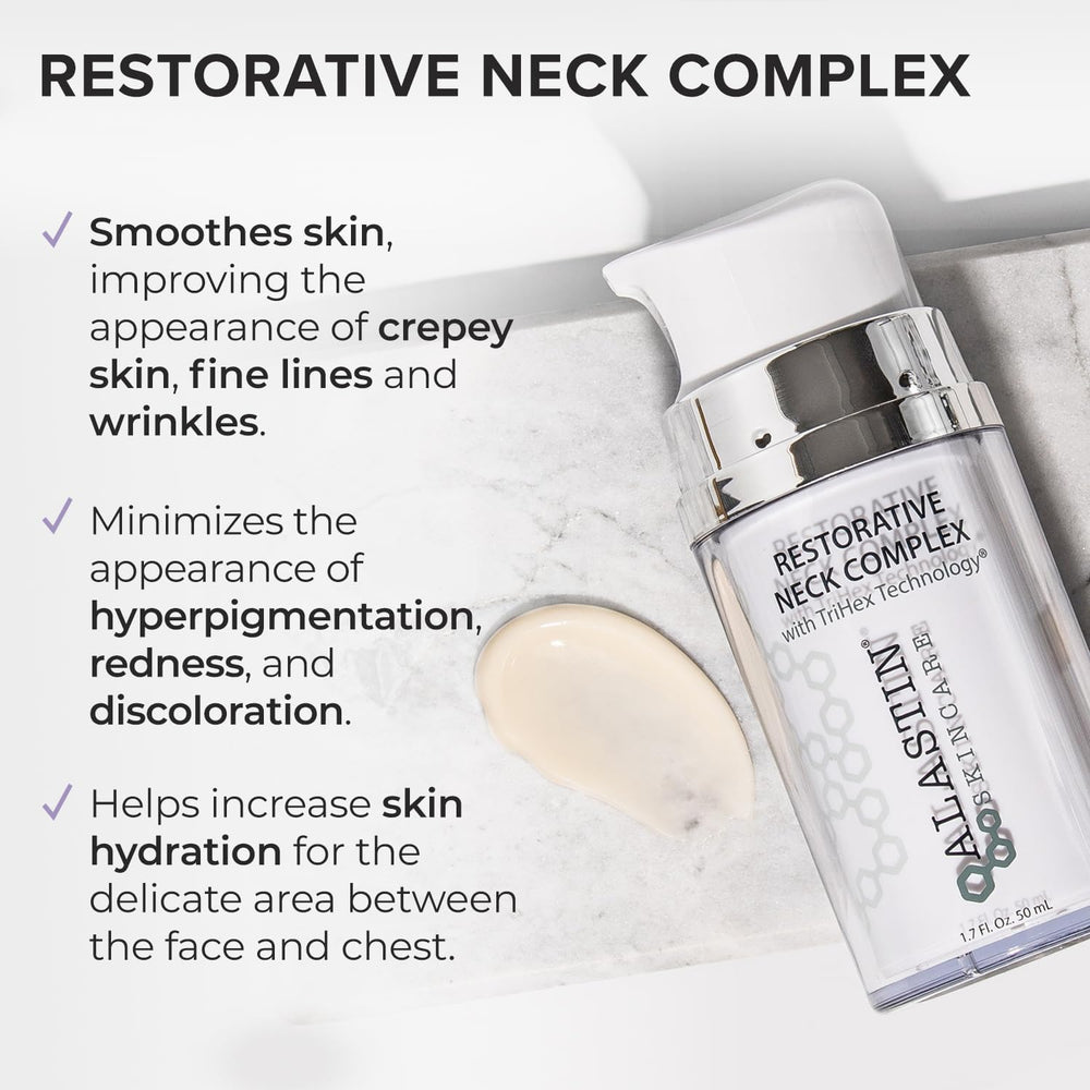 ALASTIN Restorative Neck Complex – texture-serum légère, facile à appliquer et offrant une hydratation durable.