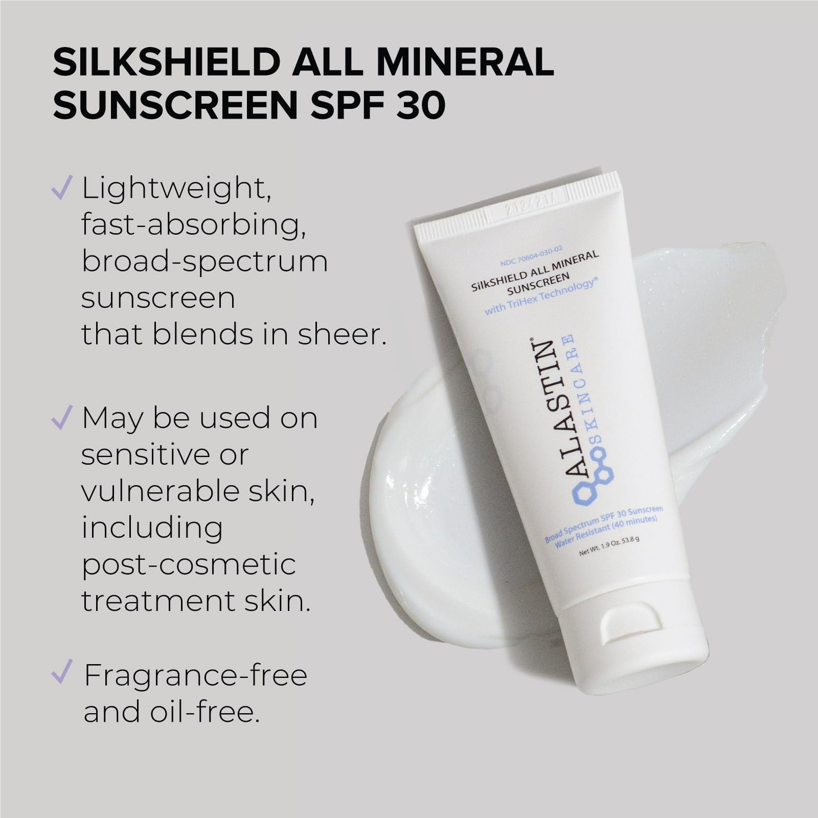 ALASTIN SilkSHIELD application quotidienne sur le visage sans parfum.