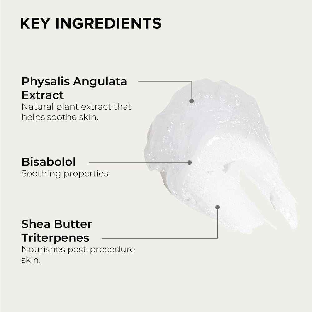 ALASTIN Soothe + Protect texture veloutée post-traitement: sensation douce et nourrissante sur la peau.