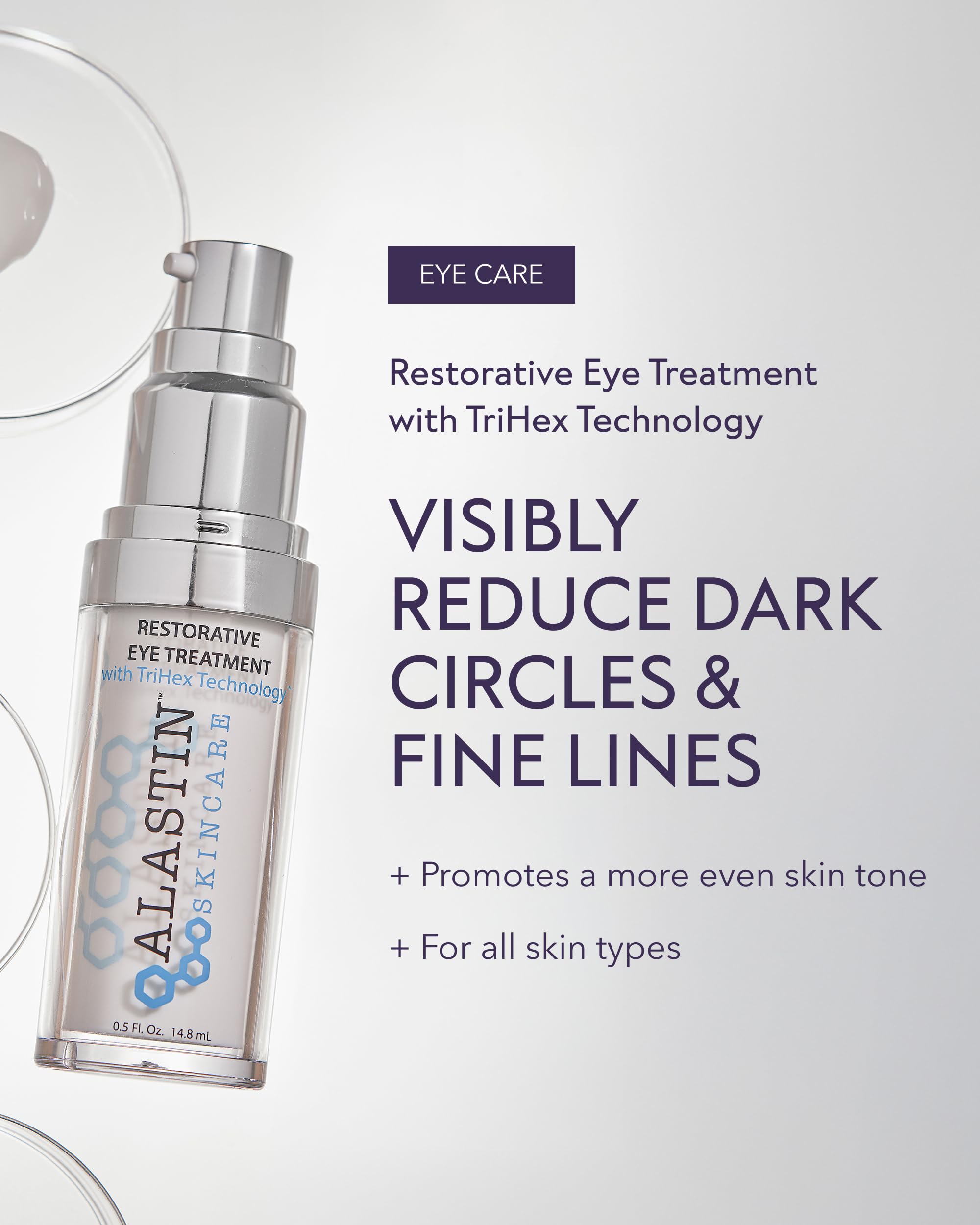 ALASTIN Soin rétablisseur des yeux, crème légère pour ridules.