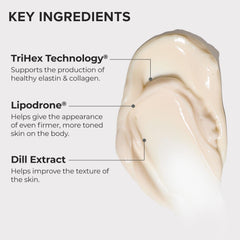 ALASTIN TransFORM Corps Lotion application douce sur la peau et soutien potentiel des traitements corporels.