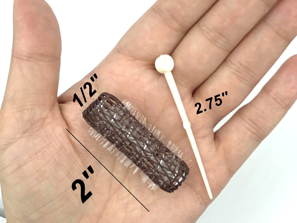 Mini rouleaux ALAZCO avec brins amovibles et mesh pour boucles contrôlées.
