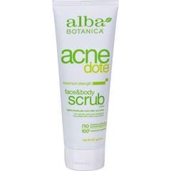 Alba Botanica Acnedote Face and Body Scrub for gentle exfoliation and refreshed skin.