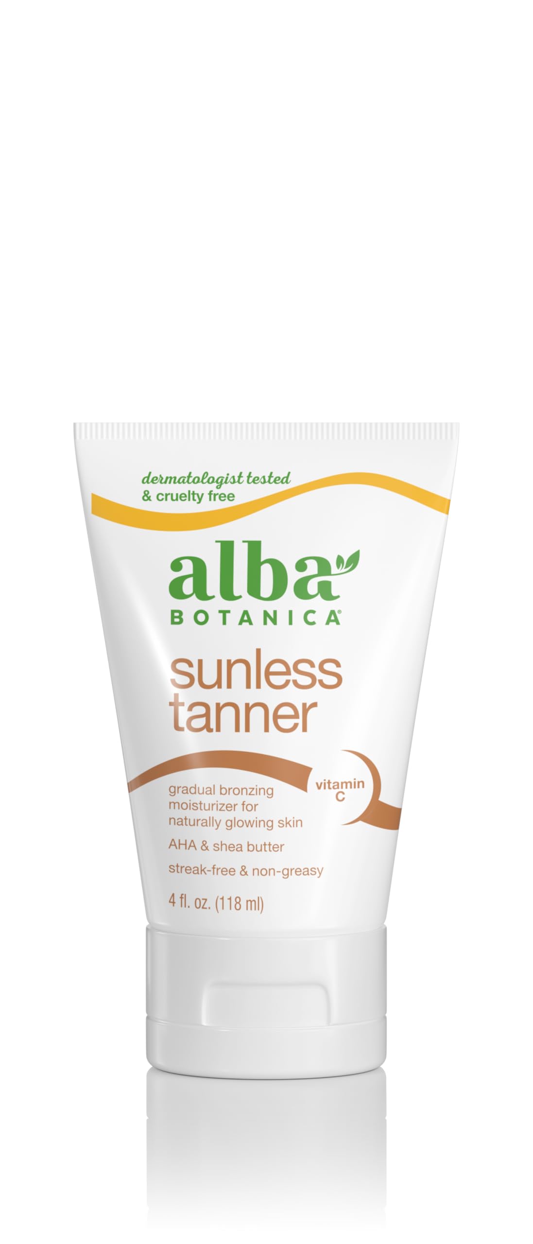 Alba Botanica autobronzant: application fluide pour bronzage progressif.