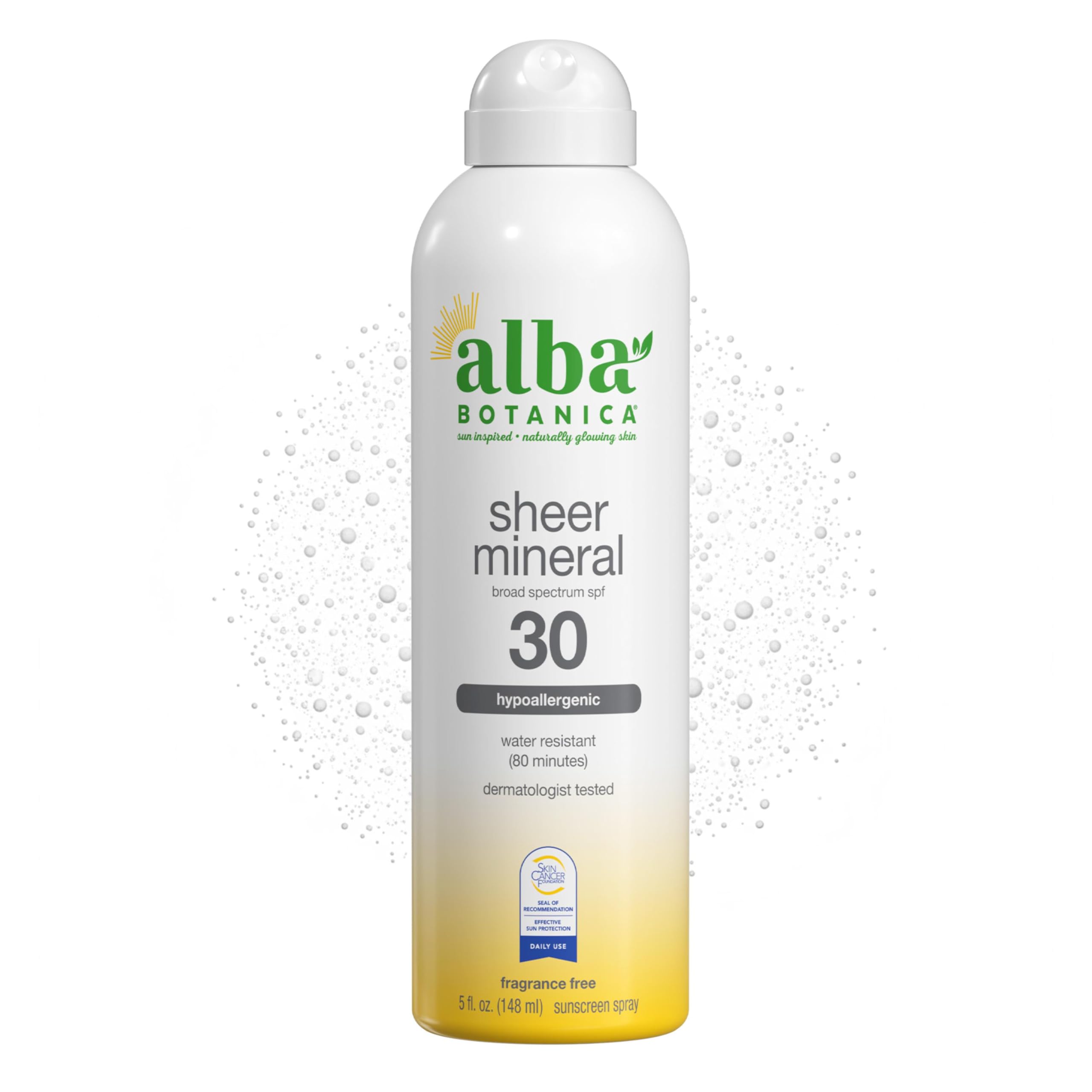 Spray Minéral SPF 30 d'Alba Botanica: bouteille pratique pour application rapide