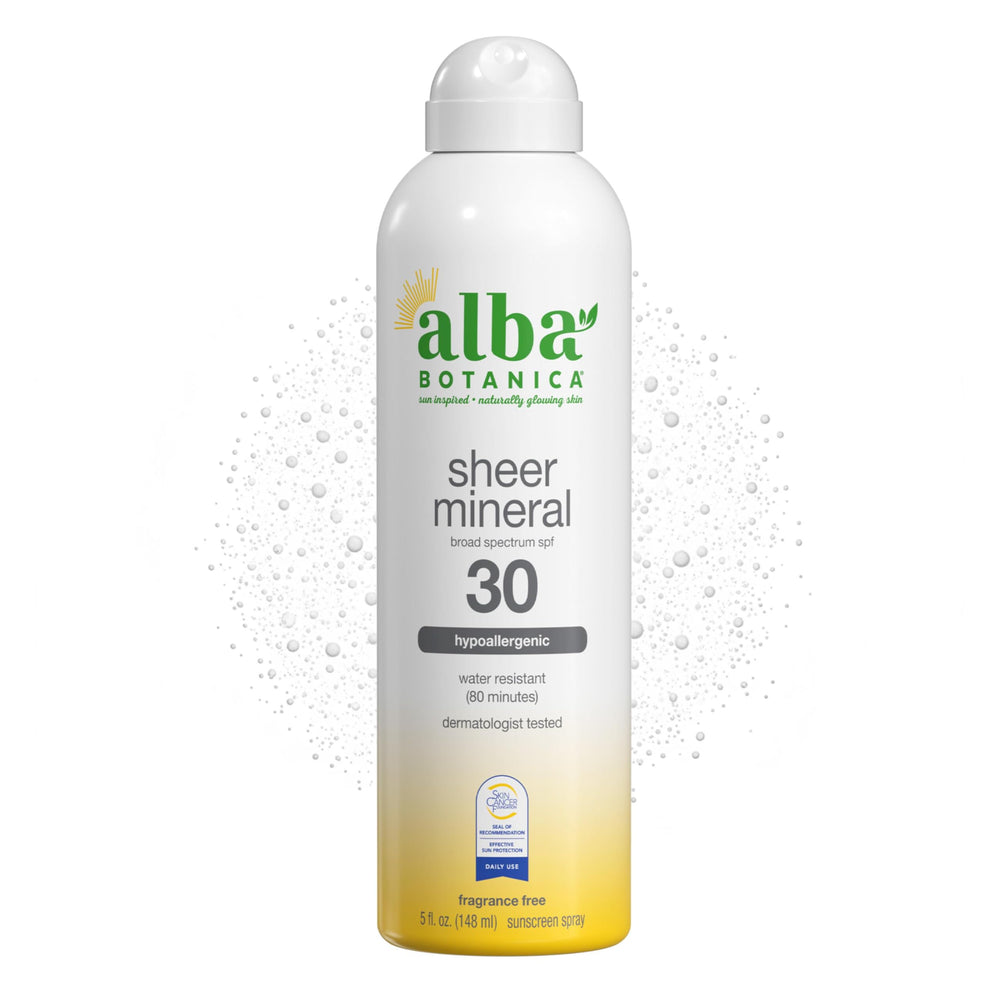 Spray Minéral SPF 30 d'Alba Botanica: bouteille pratique pour application rapide