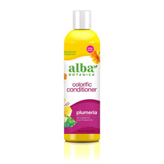 Alba Botanica Colorific Plumeria: bouteille 12 oz, soin hydratant pour cheveux colorés.