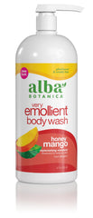 Gel douche Alba Botanica miel mangue – hydratation douce pour peau sèche.