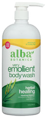 Alba Botanica Gel Douche Émollient, bouteille – hydratation douce pour peau sensible.