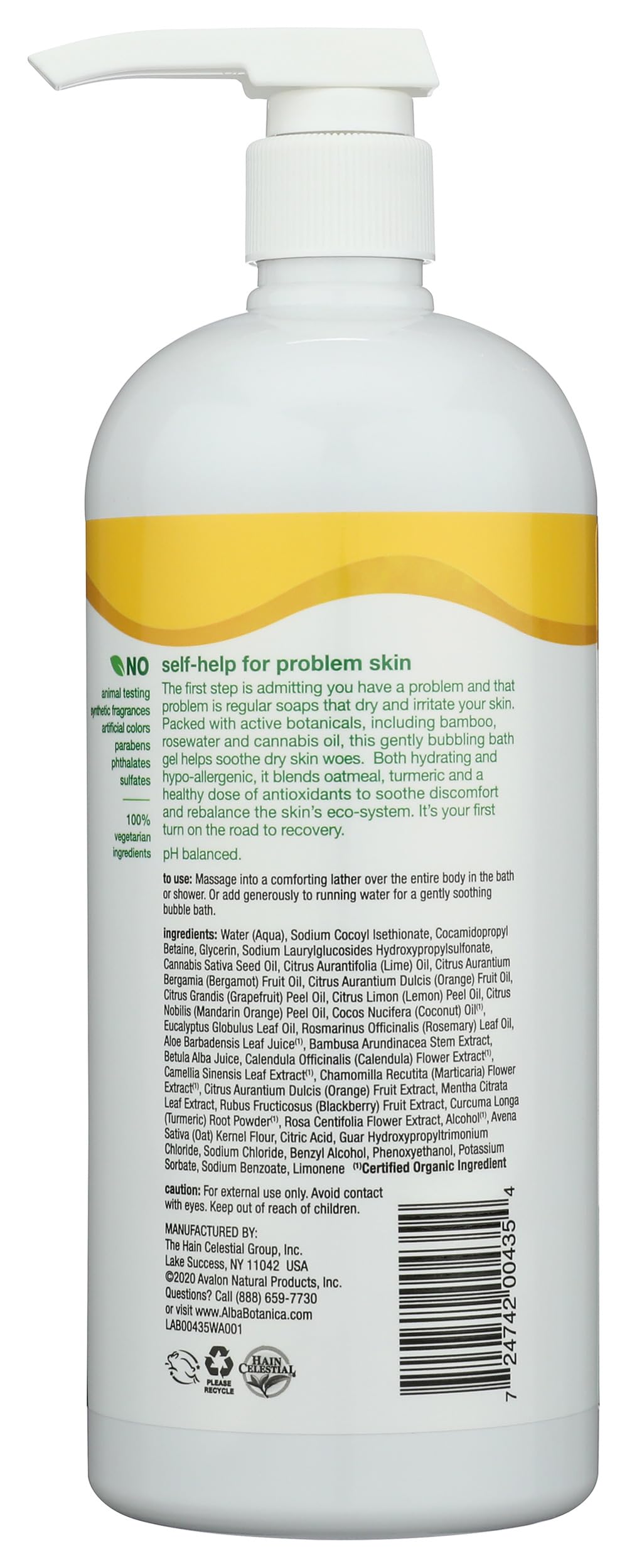 Alba Botanica Gel Douche Émollient – texture riche pour une douche nourrissante.