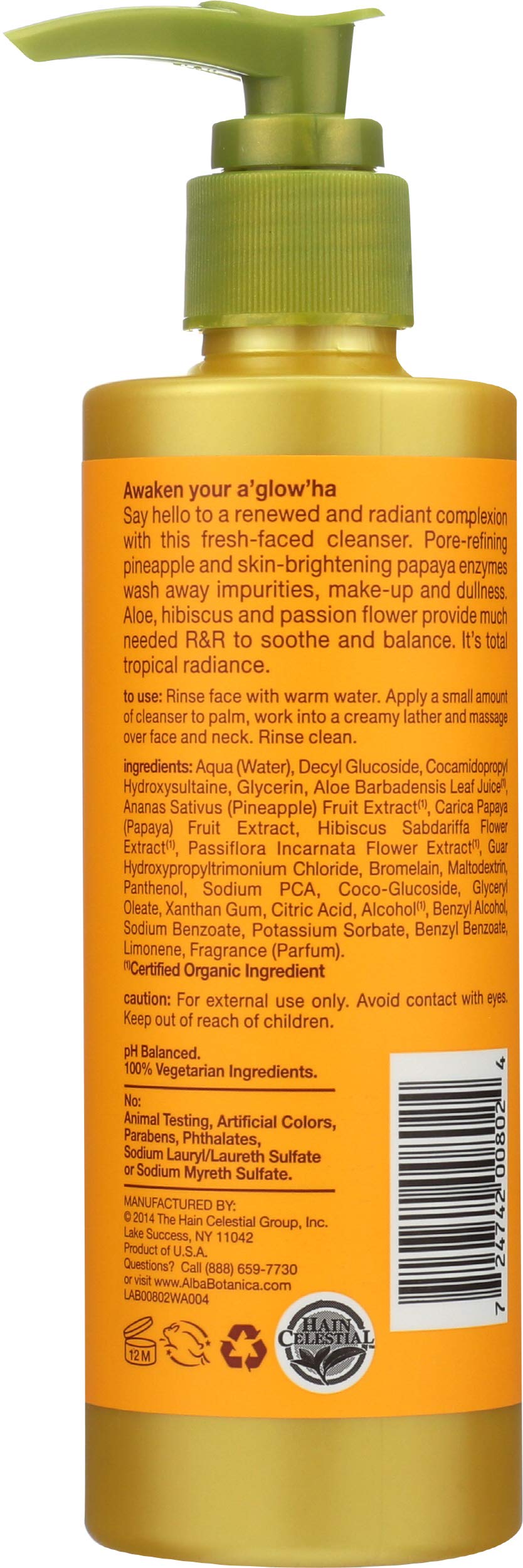 Alba Botanica Hawaiian Enzyme Face Cleanser, mousse légère nettoyante en douceur