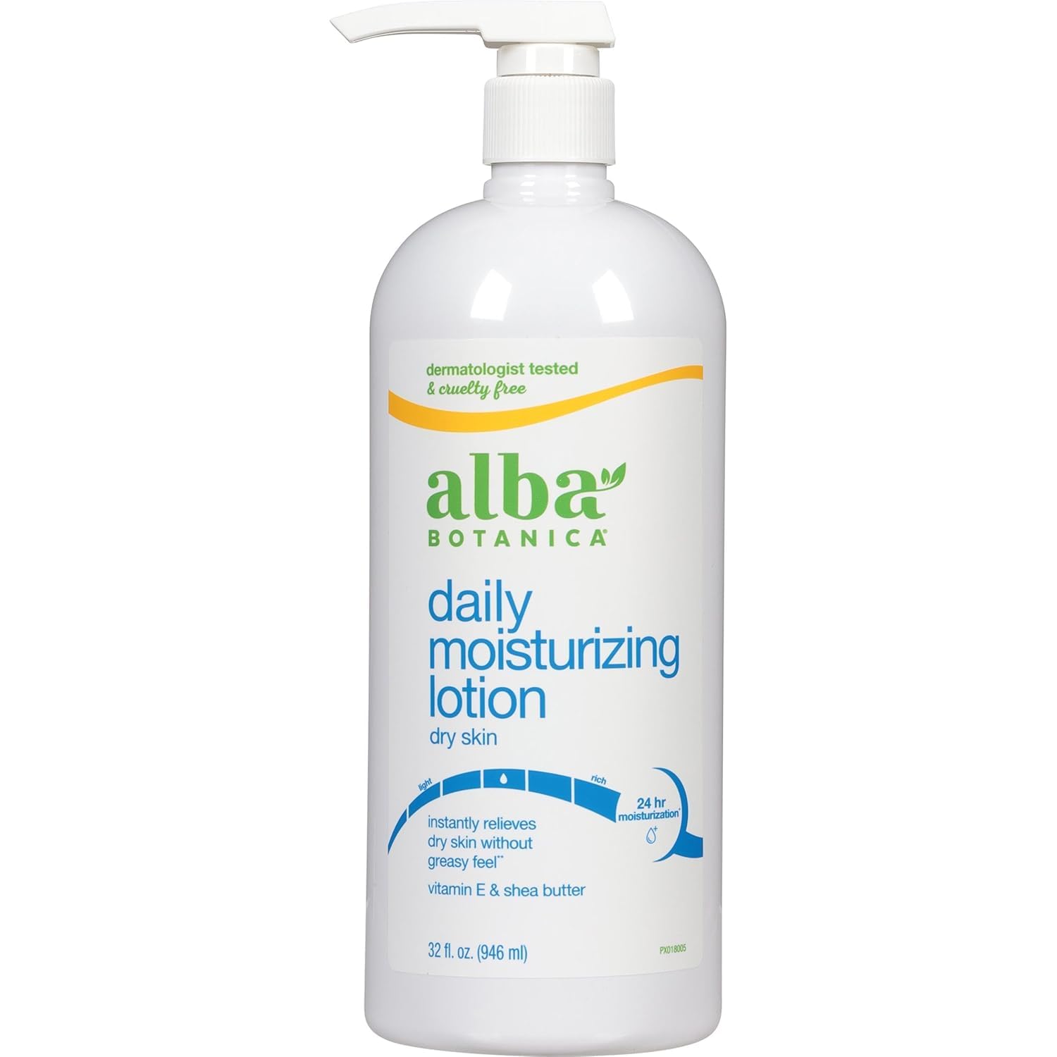 Lotion Alba Botanica Very Emollient Maximum, bouteille 32 oz, hydratation longue durée pour peau sèche.