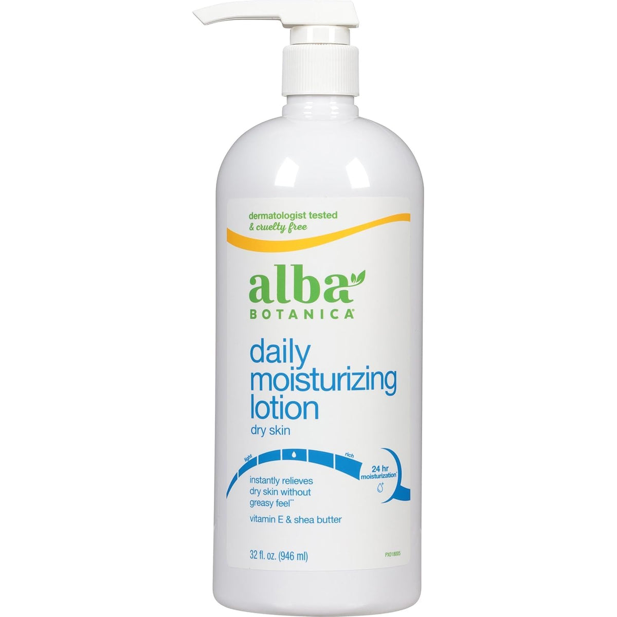 Lotion Alba Botanica Very Emollient Maximum, bouteille 32 oz, hydratation longue durée pour peau sèche.