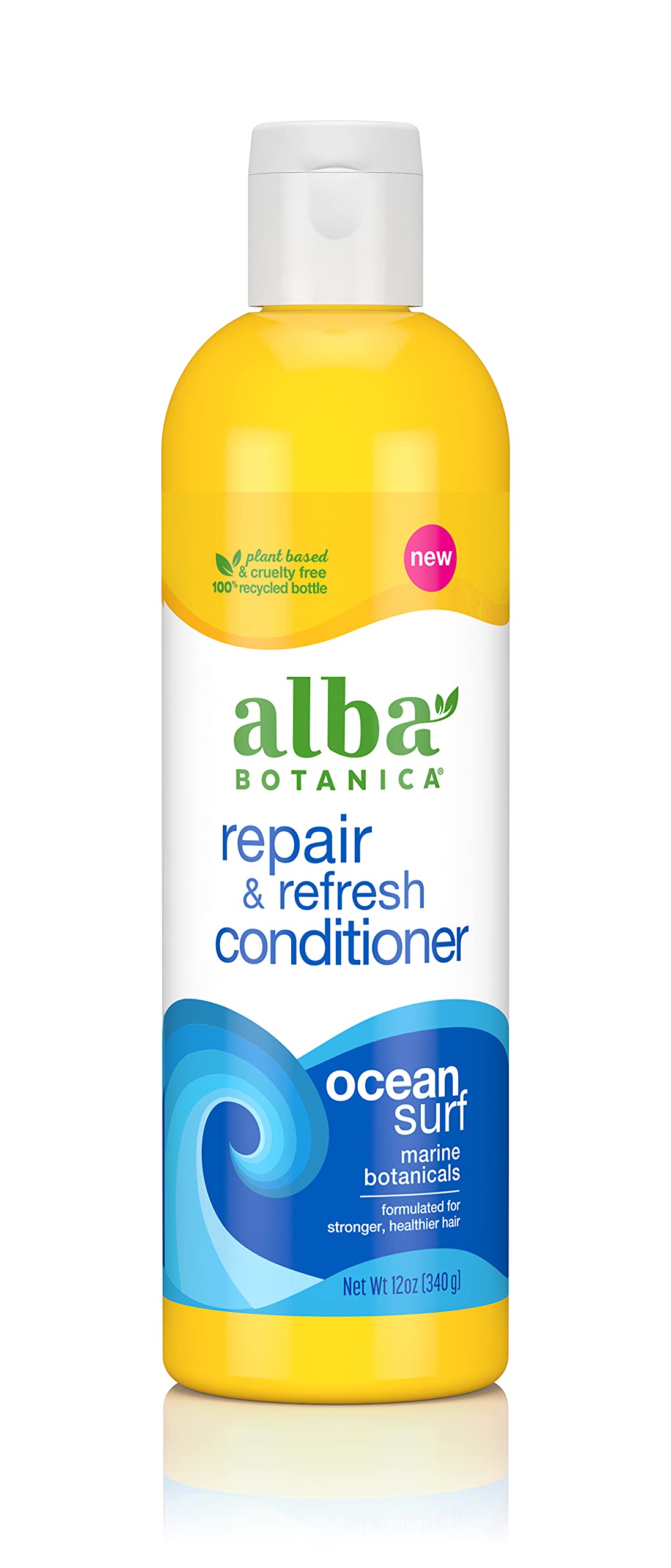 Alba Botanica Repair & Refresh Ocean Surf, bouteille, hydratation douce pour cheveux secs.