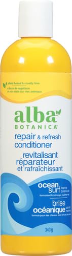 Alba Botanica Repair & Refresh Ocean Surf, pompe, application pratique pour revitaliser les cheveux.
