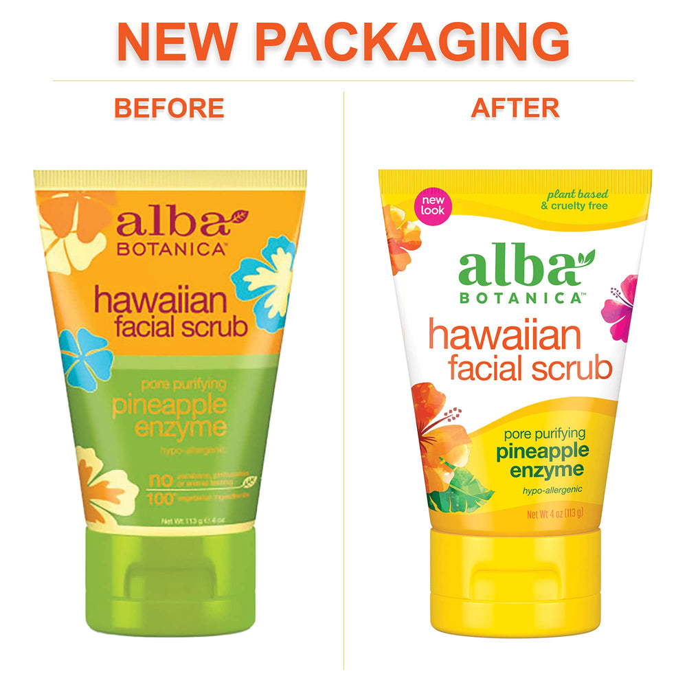 Alba Botanica Scrub Visage Hawaii – ingrédients naturels aloe et jojoba nourrissent.