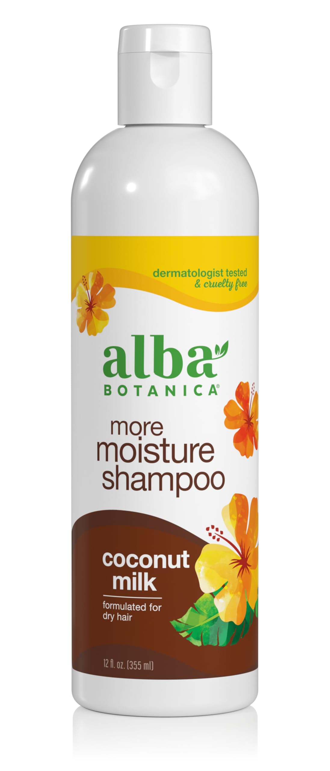 Shampoing Alba Botanica Drink It Up Coconut Milk, bouteille – cheveux hydratés et nourris.