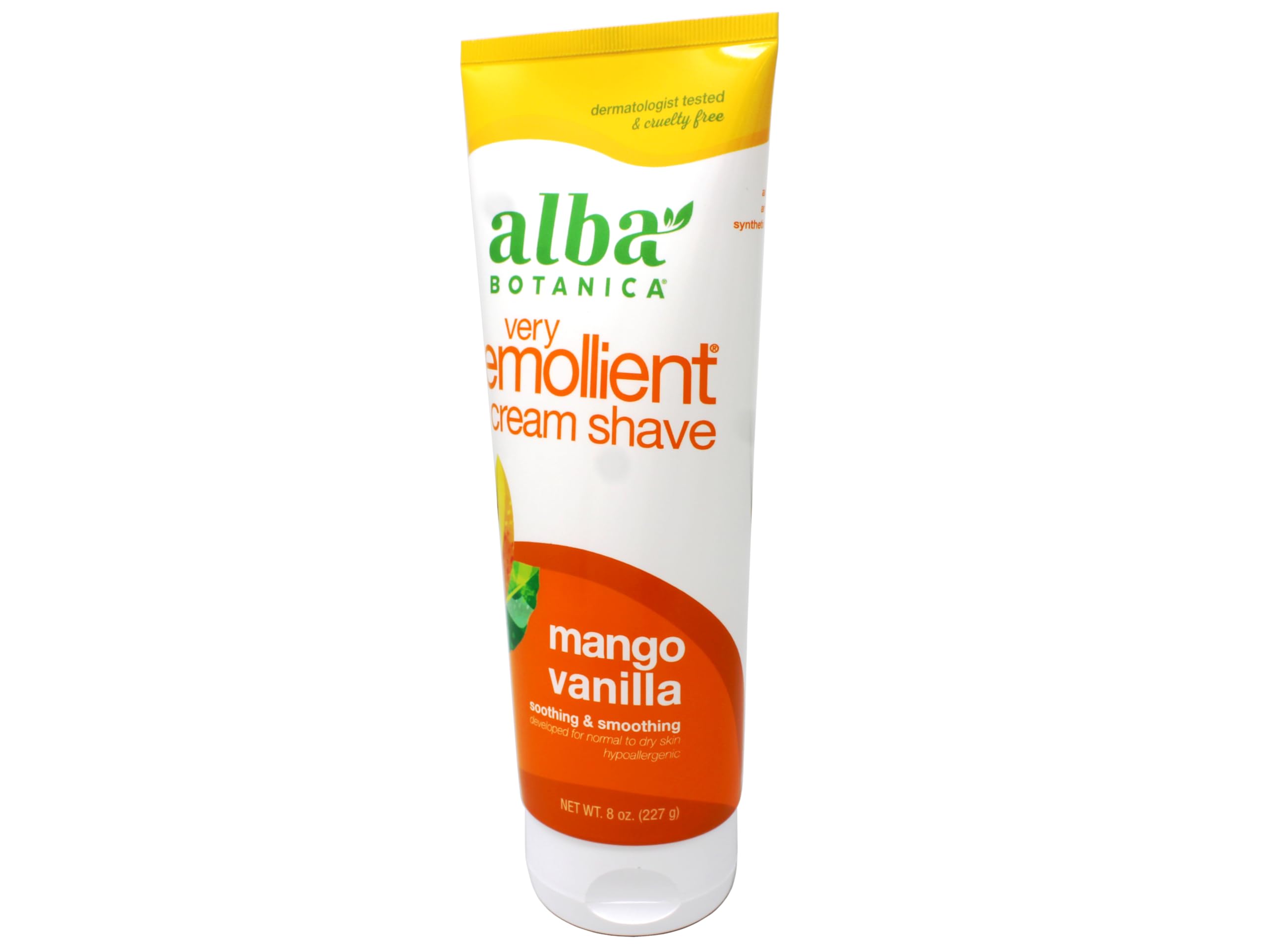 Texture émolliente et douceur visibles dans la crème de rasage Alba Botanica