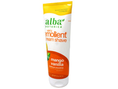 Texture émolliente et douceur visibles dans la crème de rasage Alba Botanica