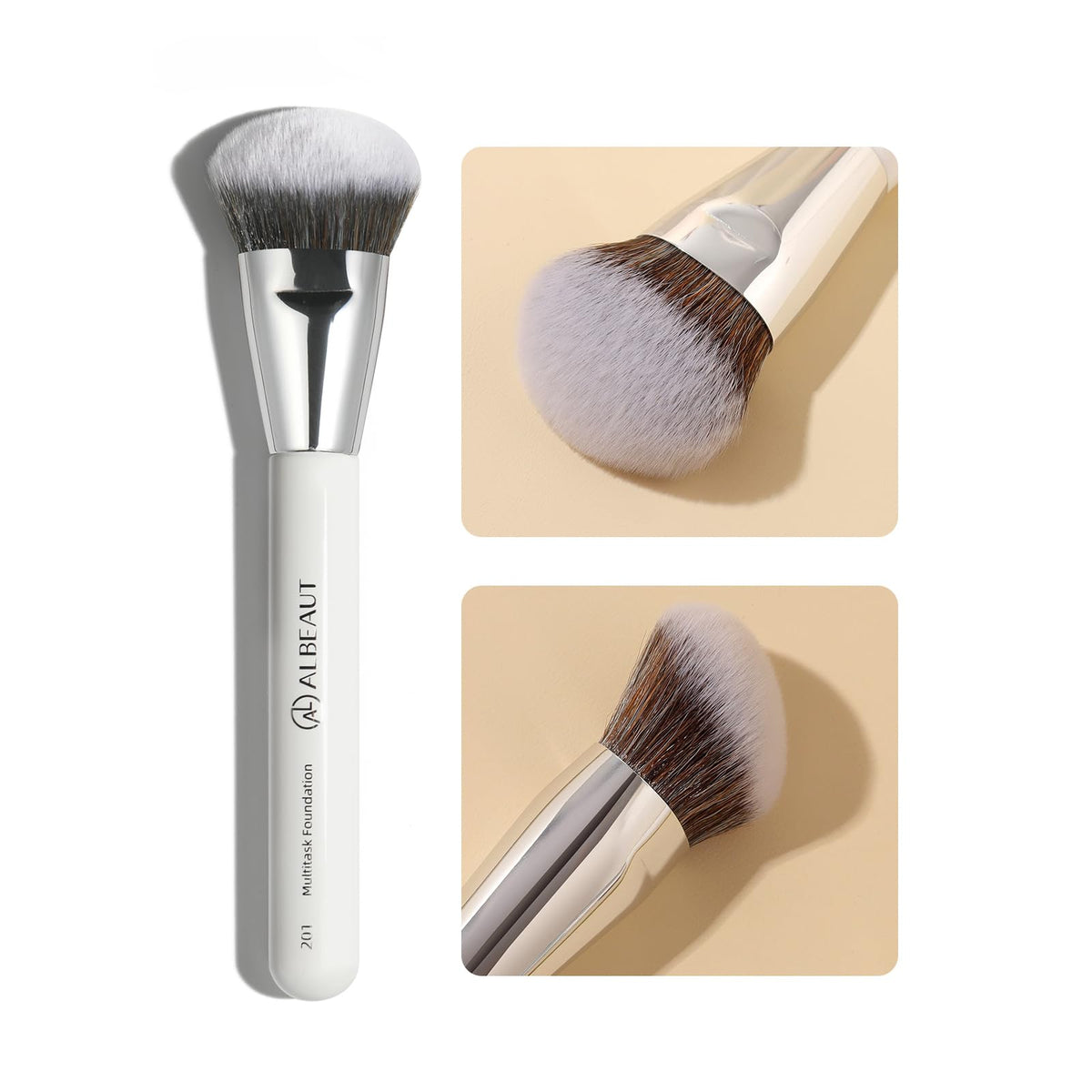 ALBEAUT 201 brosse fond de teint angulaire pour contour précis et uniforme.
