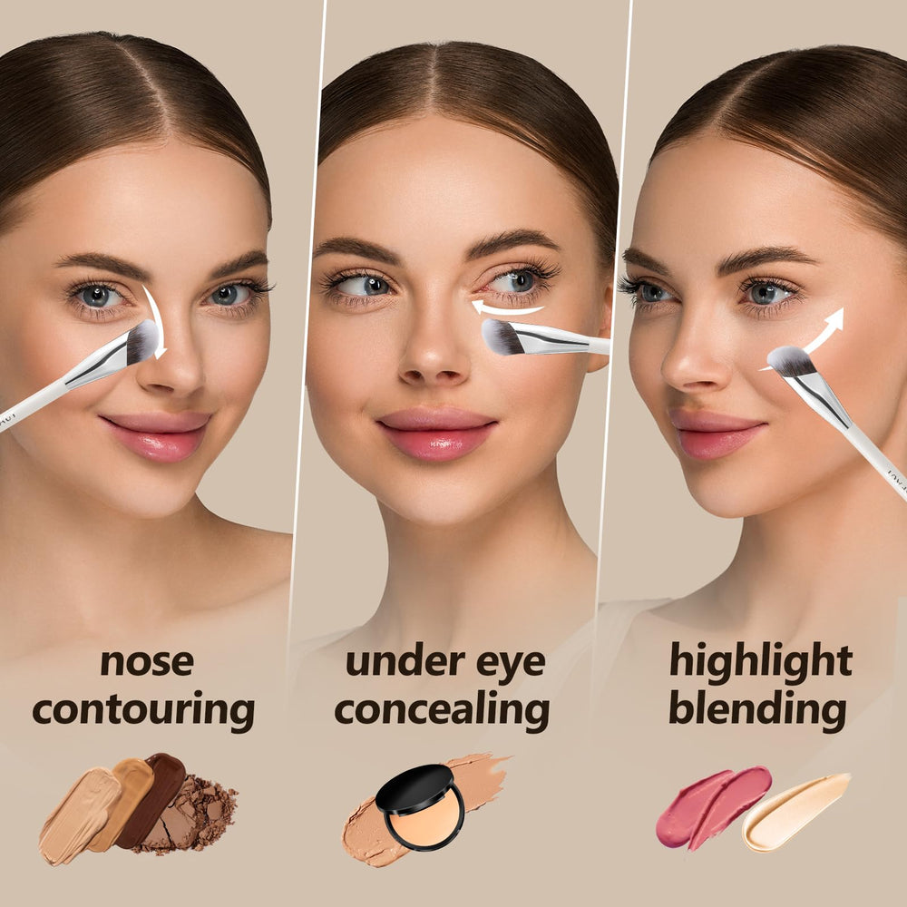 ALBEAUT pinceau concealer angulaire – poils synthétiques véganes pour un rendu uniforme.