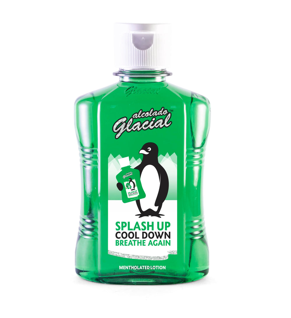 Texture légère sur peau avec Alcolado Glacial Mentholé Splash