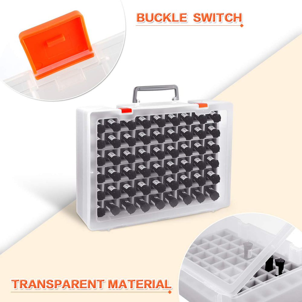 ALCYON boite-vernis transparente 54-bouteilles: visibilité immédiate des teintes