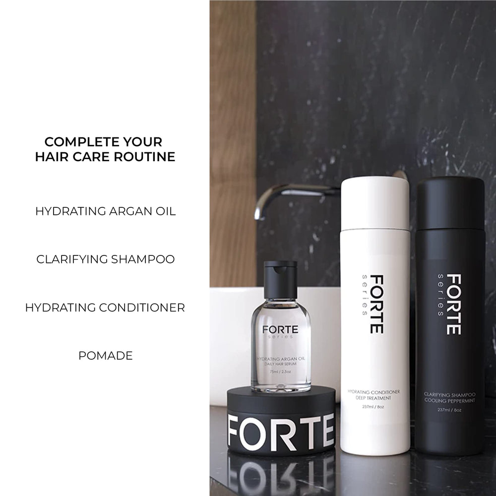 Before-after comparison of hair appearance after using Alex Costa clarifying shampoo.